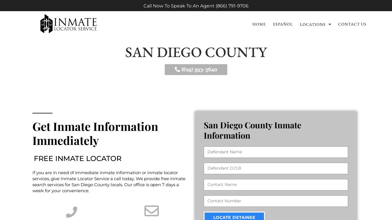 San Diego County - Inmate Locator Service