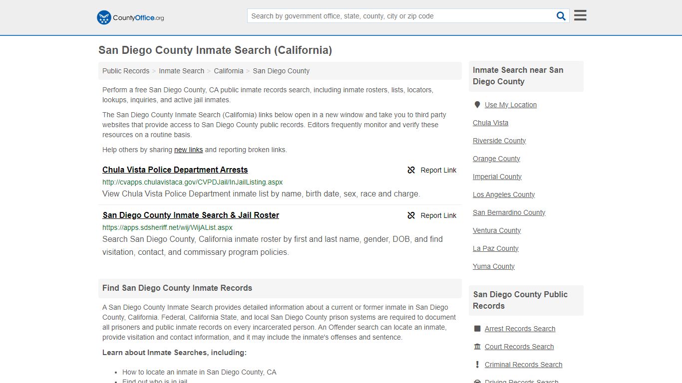 Inmate Search - San Diego County, CA (Inmate Rosters & Locators)